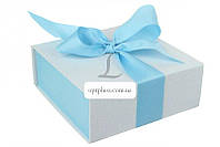 Итальянская подарочная коробка бело-голубая (16*16 см) 2 штуки