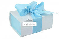 Итальянская подарочная коробка бело-голубая (13.5*10 см) 2 штуки