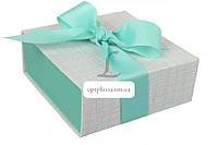 Итальянская подарочная коробка серый+тиффани (16*16 см) 2 штуки