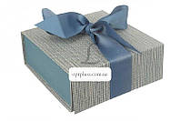 Итальянская подарочная коробка серо-синяя (16*16 см) 2 штуки