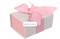 Итальянская подарочная коробка серо-розовая (13.5*10 см) 2 штуки