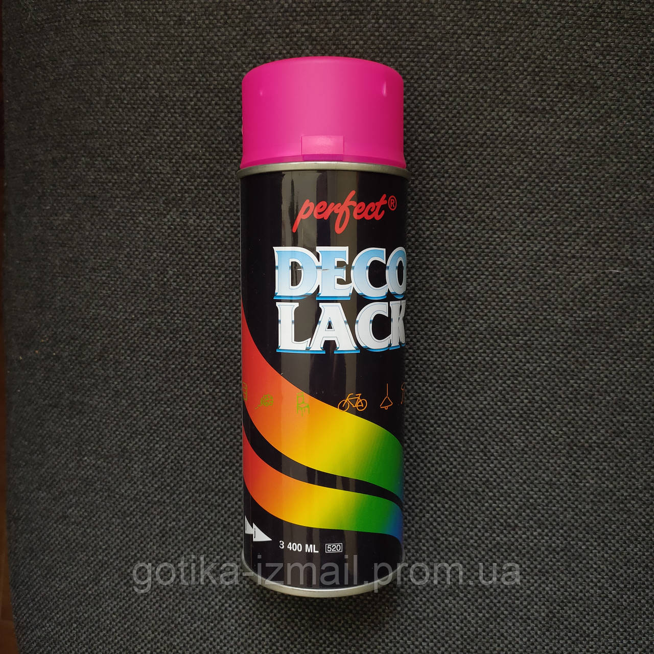 Краска флуоресцентная Розовая аэрозольная баллончик Deco Lack 400мл ...