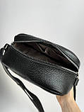 Жіноча шкіряна маленька сумка чорного кольору, фото 5