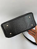 Жіноча шкіряна маленька сумка чорного кольору, фото 6