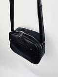 Жіноча шкіряна маленька сумка чорного кольору, фото 9