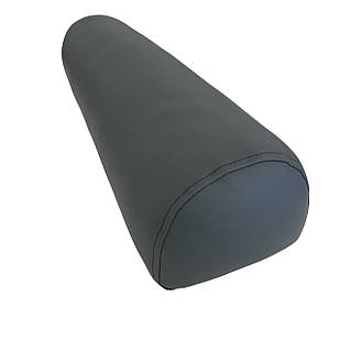 Напіввалик для масажного столу з еко-шкіри 45см висота 12см темно-сірий