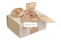 Итальянская подарочная коробка серо-бежевая (13.5*10 см) 2 штуки