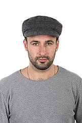 Кепка-капінка для чоловіків вовняна сіра в клітинку