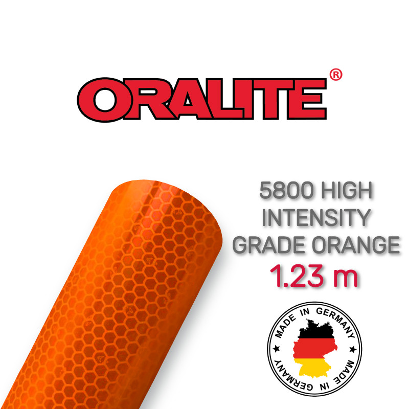 Високоінтенсивна світловідбивна жовтогаряча плівка (стільники) — ORALITE 5800 High Intensity Grade Orange 1.235 м