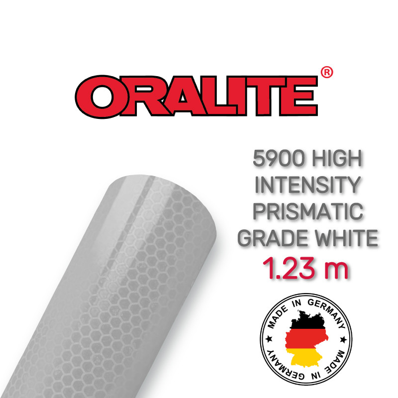 ORALITE 5900 High Intensity Prismatiс Grade White 010 - Високоінтенсивна призматична світловідбиваюча біла плівка 1.235 м