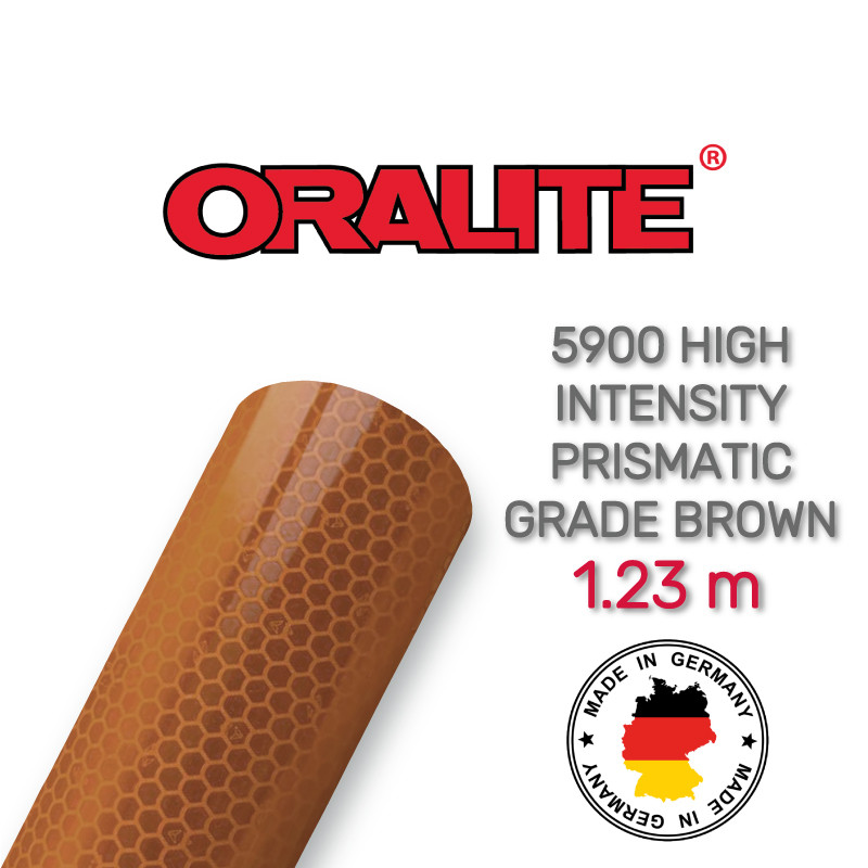 ORALITE 5900 High Intensity Prismatiс Grade Brown 080 - Високоінтенсивна призматична світловідбиваюча коричнева плівка  1.235 м