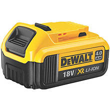 Акумуляторна батарея DeWALT, 18 В, 4 Ач, час зарядки 40 хв, вага 0.61 кг