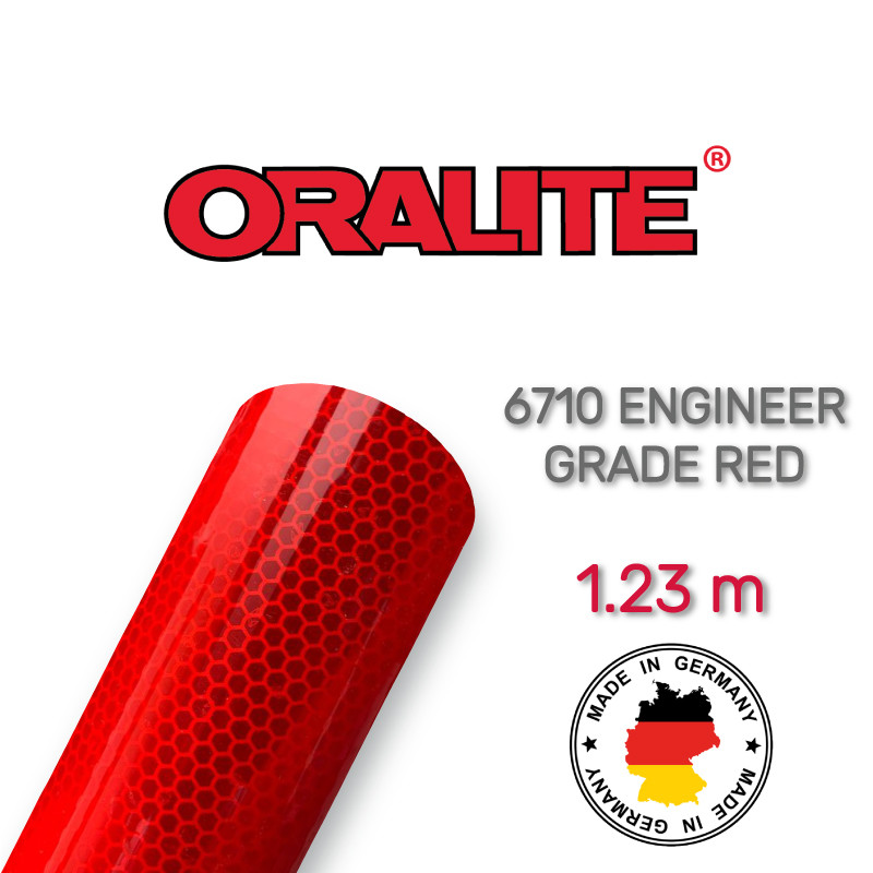 Світловідбивна призматична червона плівка (стільники) — ORALITE 6710 Engineer Grade Red 1.235 м