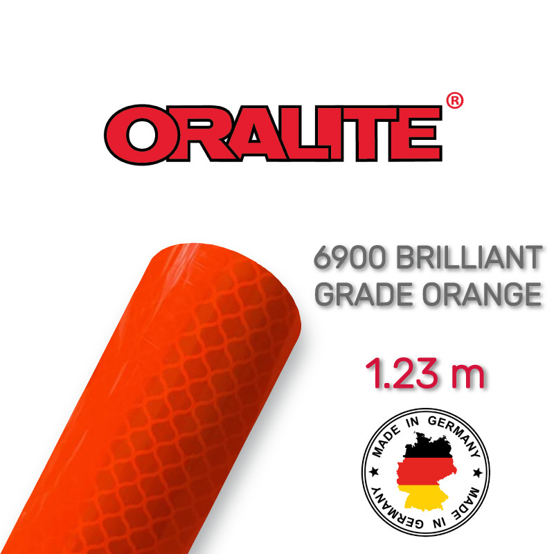 Світловідбивна призматична жовтогаряча плівка (стільники) — ORALITE 6900 Brilliant Grade Orange 1.235 м