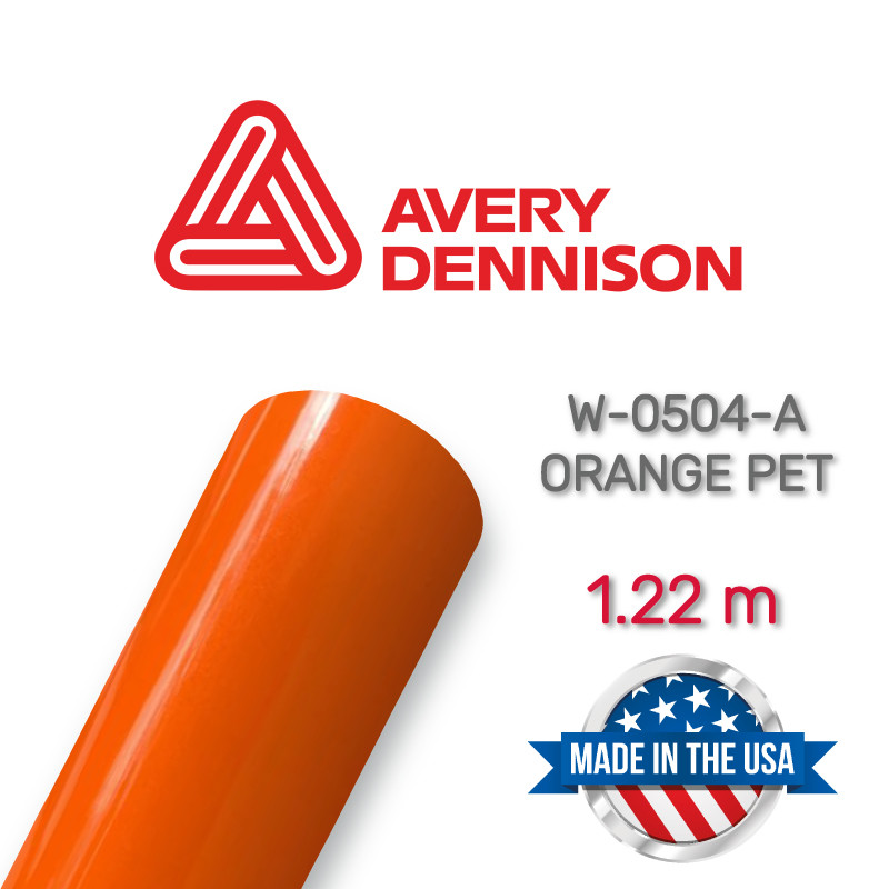 Світловідбивна жовтогаряча плівка Avery W-0504-A Orange PET 1.22 м