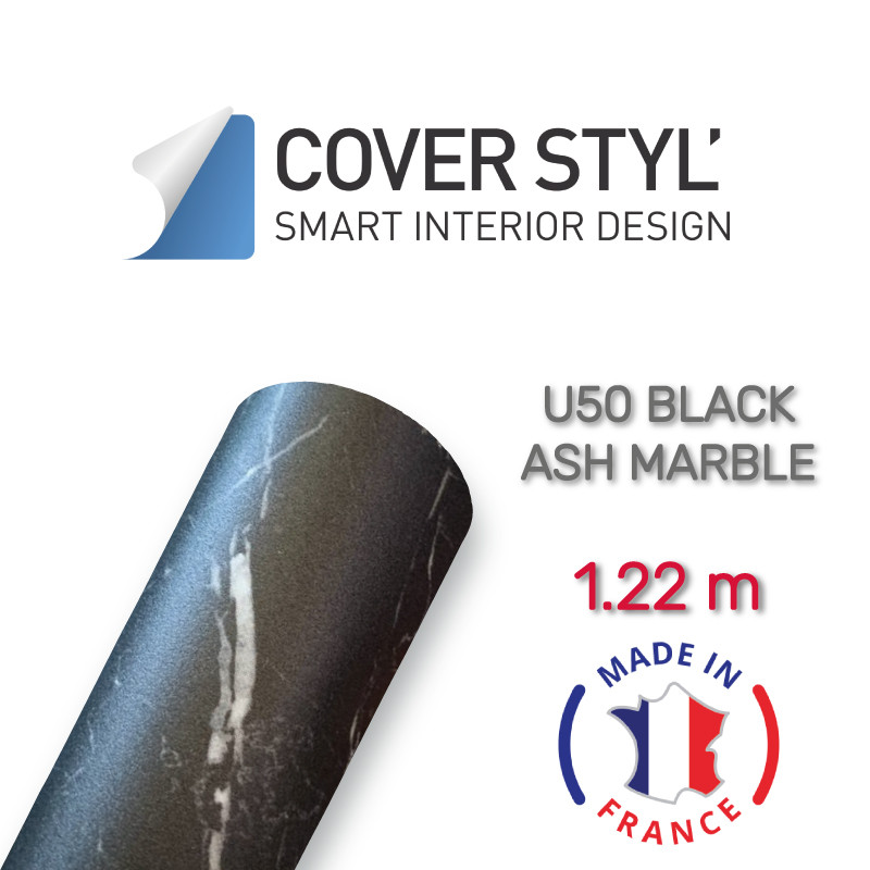 Плівка з імітацією чорного мармуру Solar Screen Cover Styl U50 Black Ash Marble 1.22 m