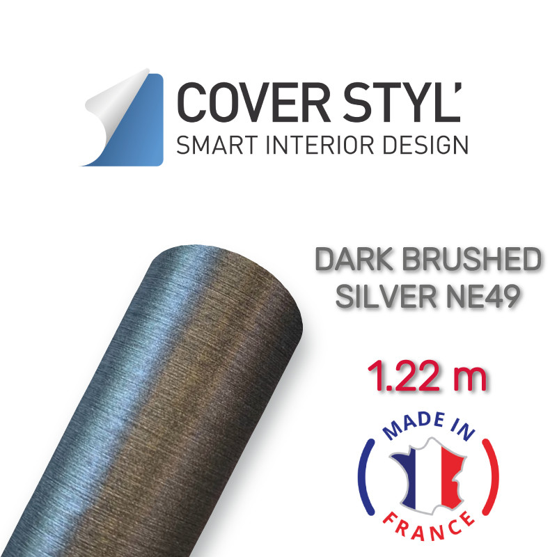 Dark Brushed Silver NE49 — темно-срібляста неполірована плівка 1.22 м
