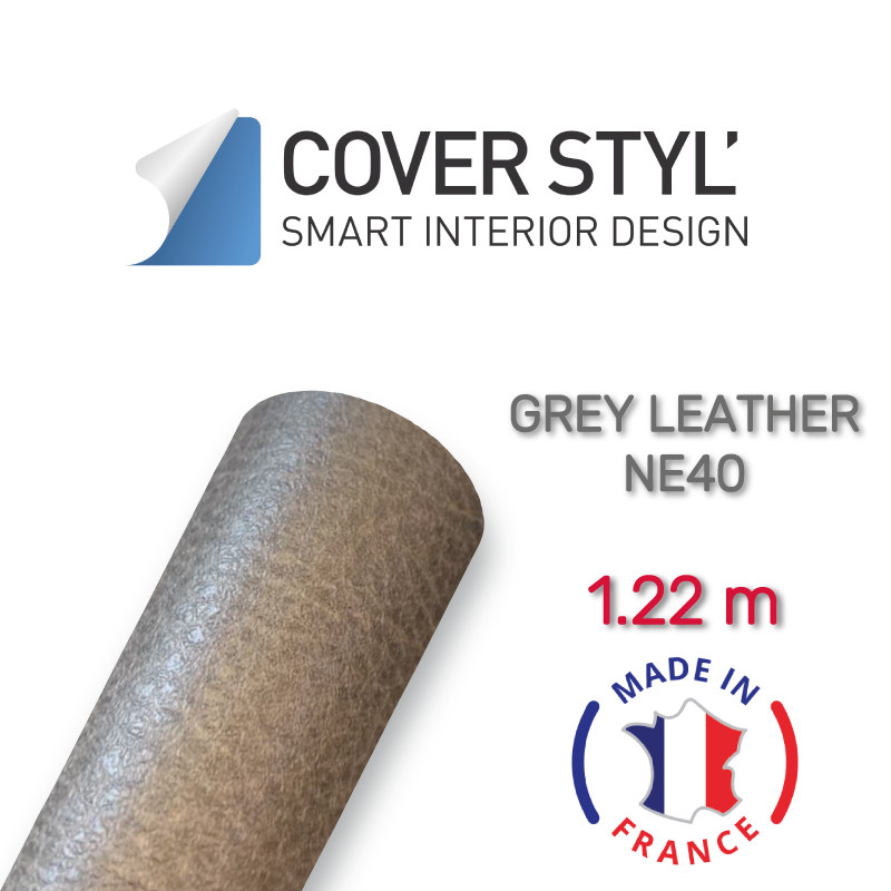 Grey Leather NE40 — плівка під шкіру сіра 1.22 m