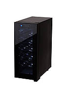 Винный шкаф-холодильник Adler AD 8075 33 л. 6 полок, 12 бутылок, сенсорное управление, 12-18 градусов, Черный
