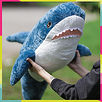 ВЕЛИЧЕЗНА Акула з ікеї 140 см, м'яка іграшка акула Блохай Shark doll Синя