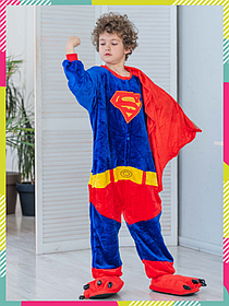 Дитячі кигуруми і піжами Супермен Kigurumirev Кигуруми для хлопчиків S, 105 - 115 см