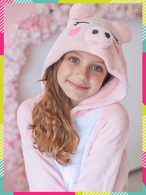 Кигуруми для дітей Свинка рожева Kigurumirev Кігурумі для дівчаток M, 115 - 125 см