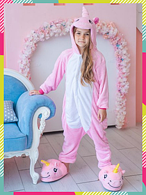 Дитячі кигуруми і піжами Єдиноріг рожевий новий Kigurumirev Піжама кигуруми для дівчаток S, 105 - 115 см