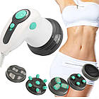 Вібромасажер антицелюлітний масажер 3 режими 4 насадки роликовий з ІК підігрівом, фото 6