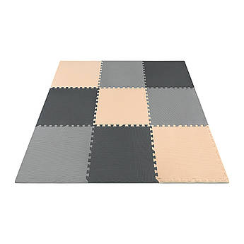 Мат-пазл (ласточкин хвіст) 4FIZJO Mat Puzzle EVA 180 x 180 x 1 cм 4FJ0158 Black/Grey/Biege .