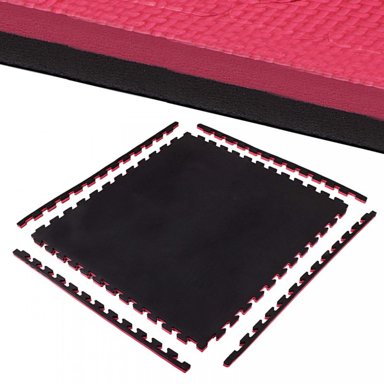 Мат-пазл (ласточкин хвіст) Springos Mat Puzzle EVA 100 x 100 x 2 cм FM0007 Black/Red .