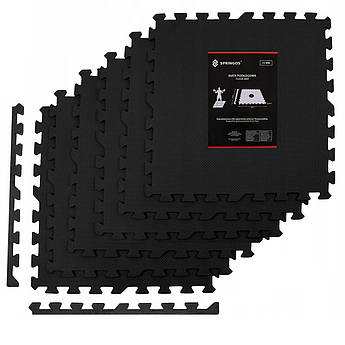 Мат-пазл (ласточкин хвіст) Springos Mat Puzzle EVA 180 x 120 x 1.2 cм FM0003 Black .