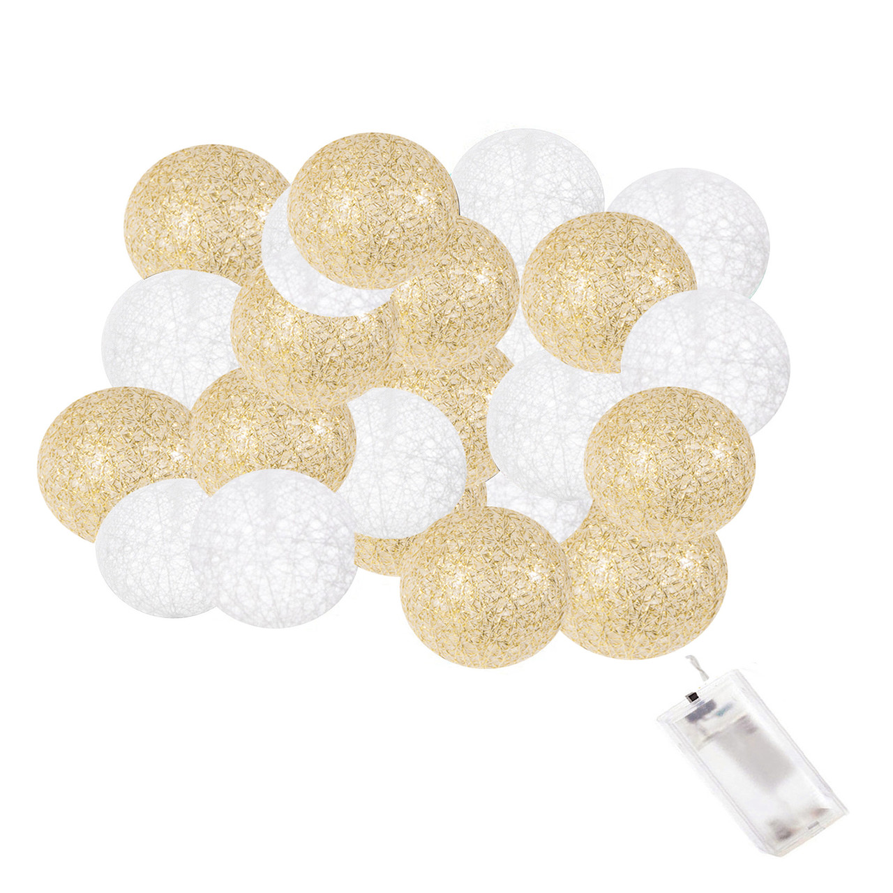 Гірлянда на батарейках Springos Cotton Balls 2 м 10 LED CL0030 Warm White