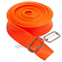 Эспандер - жгут (резина), для тренировок, с регулируемыми ручками, 250*3.7*0.3 см, латекс, разн. цвета оранжевый