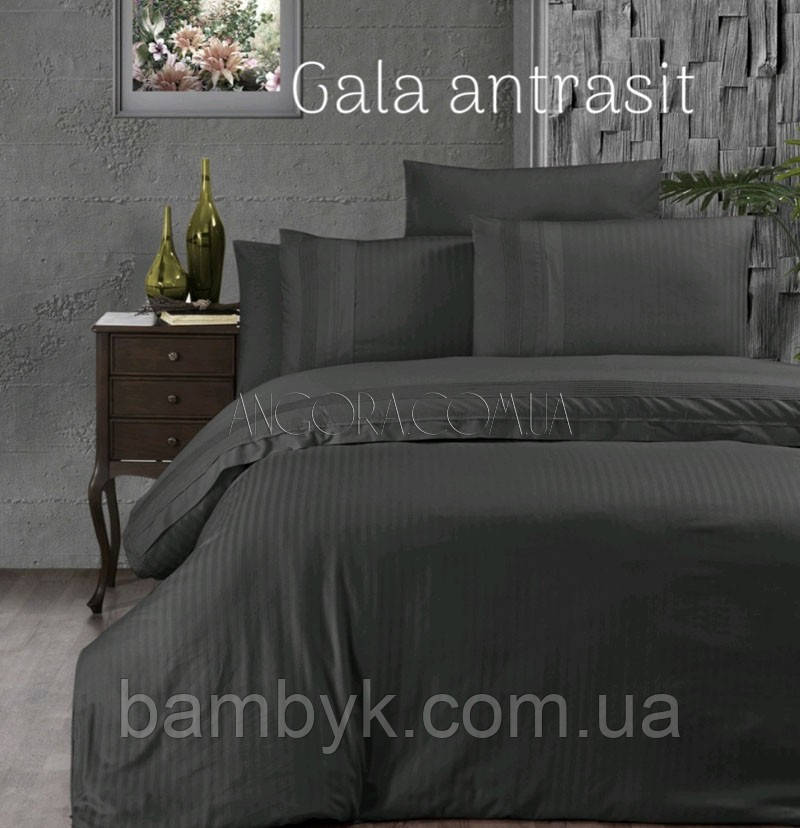 Сімейна Постільна Білизна (ранфорс deluxe) "GALA ANTRASIT" Issi Home