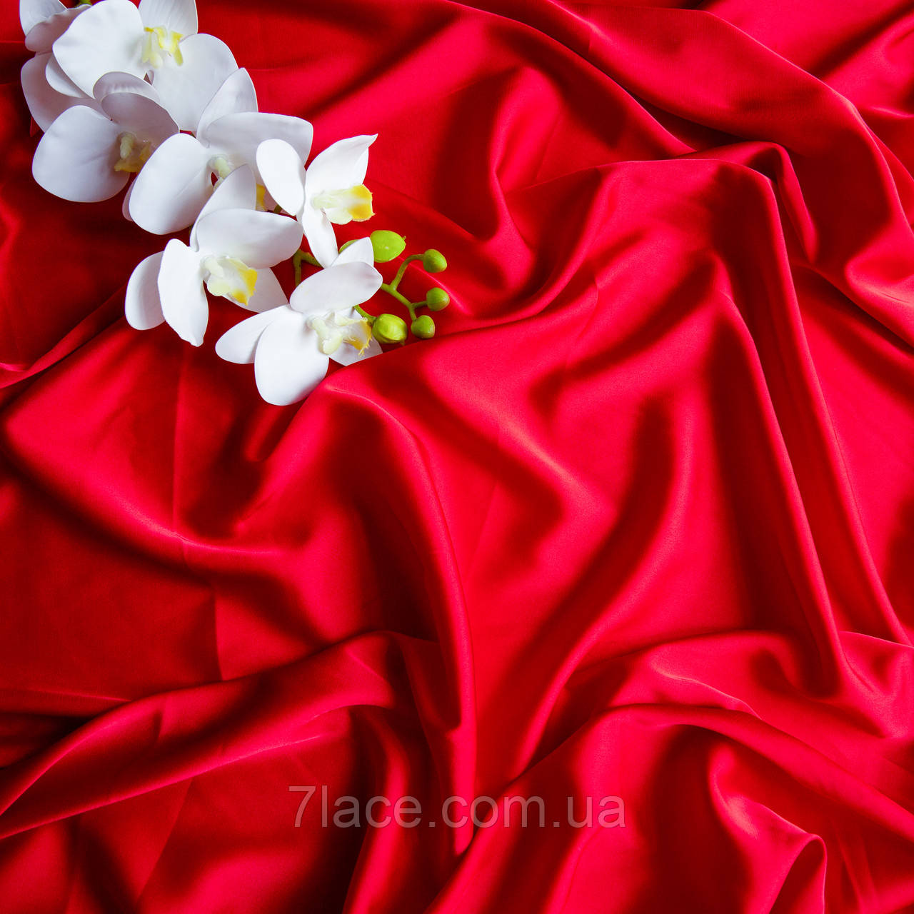 Тканина Шовк Армані / колір ЧЕРВОНИЙ / ціна вказана за 0,5 метра