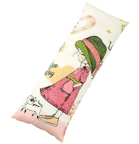 Декоративна подушка-обнімашка 50х140 дакімакура Girl на блискавці, фото 2