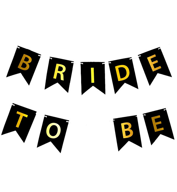 Гірлянда паперова "Bride to be", довжина - 1,6 м., колір - чорний