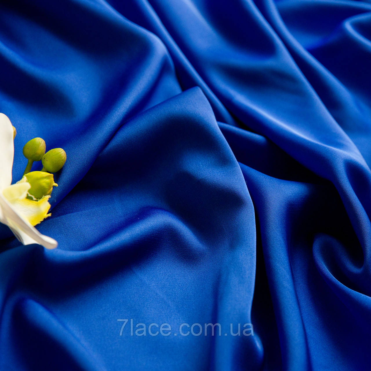 Тканина Шовк Армані / колір СИНIЙ / ціна вказана за 0,5 метра