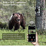 Камера дикої природи BuTure WiFi 24MP 4K Trail Camera, швидкість спрацьовування 0,2 с, широкий кут, фото 3