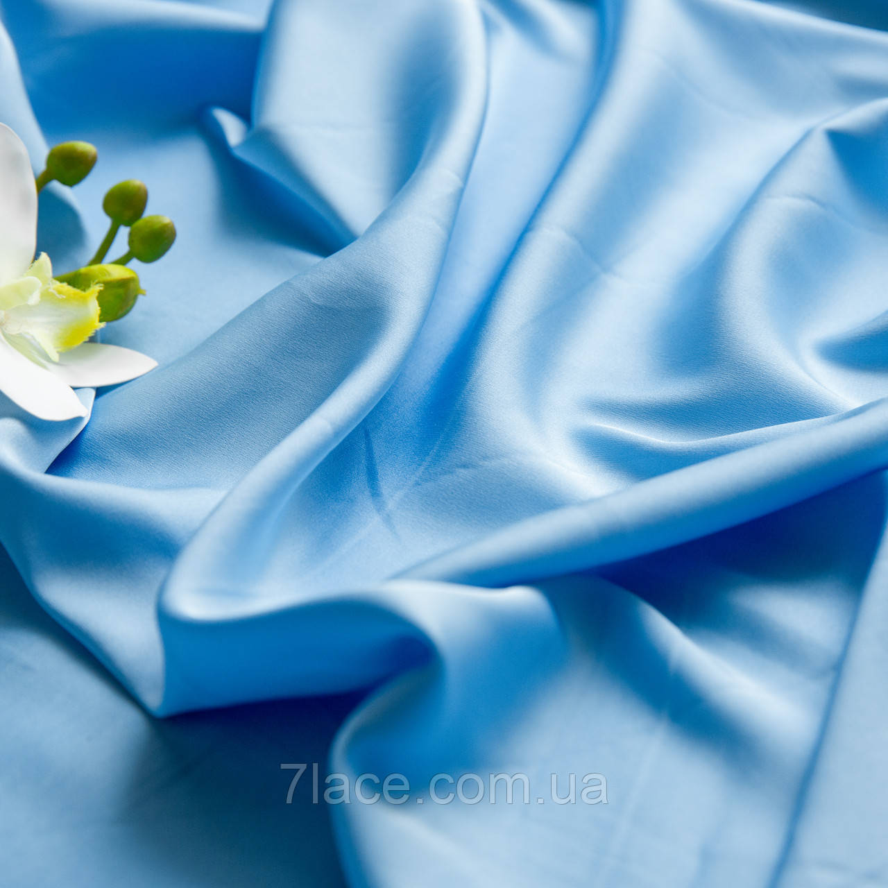 Тканина Шовк Армані / колір БЛАКИТНИЙ / ціна вказана за 0,5 метра, фото 1