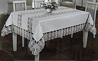 Скатерть большая на прямоугольный стол Acme Tekstil 160x300 Charment Krem