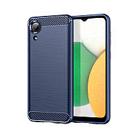 Чехол Fiji Polished Carbon для Samsung Galaxy A03 Core (A032) ТПУ бампер синий