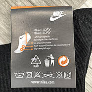 Шкарпетки чоловічі демісезонні спортивні бавовна Nike, розмір 41-44, високі, чорні, 05071, фото 4