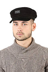 Кепка-капінка чоловіча з натуральної замші чорна