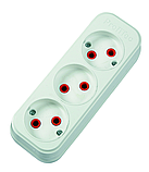 Колодка на 3 гнізда без заземлення Profitec Біла, фото 2