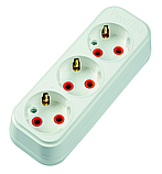 Колодка на 3 гнізда з заземленням Profitec Біла, фото 3