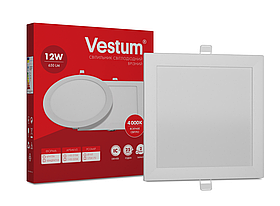Квадратний світлодіодний врізний світильник Vestum 12W 4000K 220V  1-VS-5204
