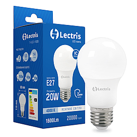 Світлодіодна лампа Lectris A65 20W 4000K 220V E27 1-LC-1109