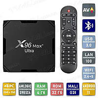 Смарт ТВ приставка X96 Max+ Plus ULTRA 4/32 Гб Android Smart TV Box Андроид 11 ТВ бокс