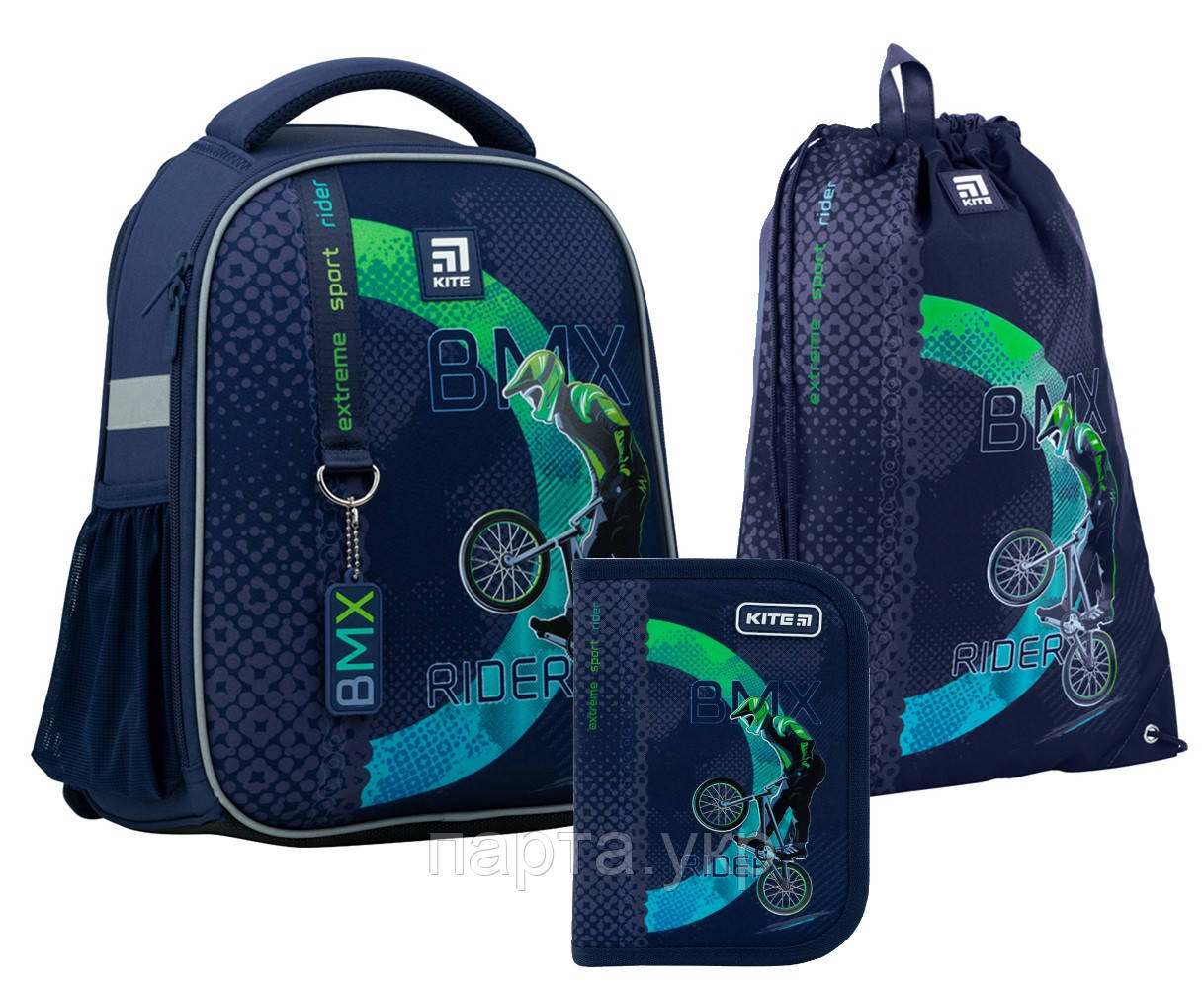 Набір Kite рюкзак + пенал + сумка для взуття SET_K22-555S-10 BMX, фото 1